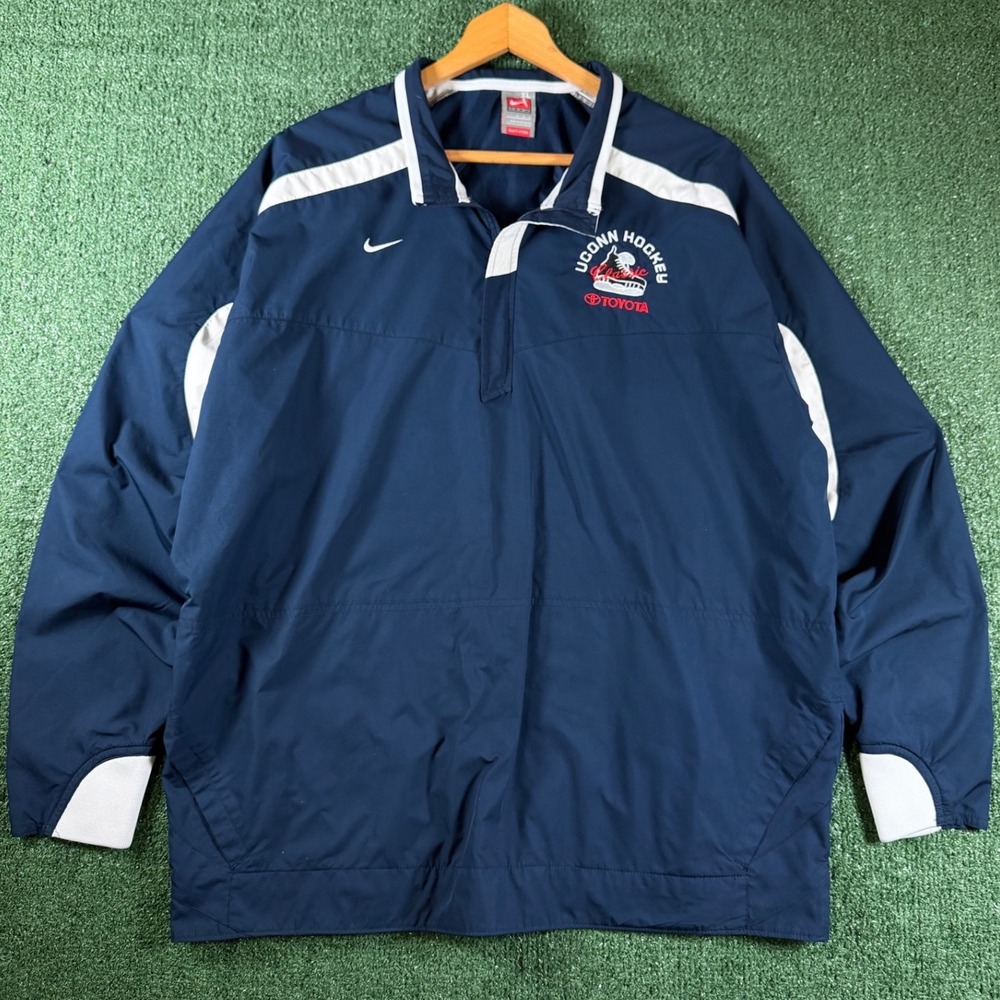Nike Pullover Windbreaker Mens XL Navy Good UConn Hockey Classic Toyota Logo